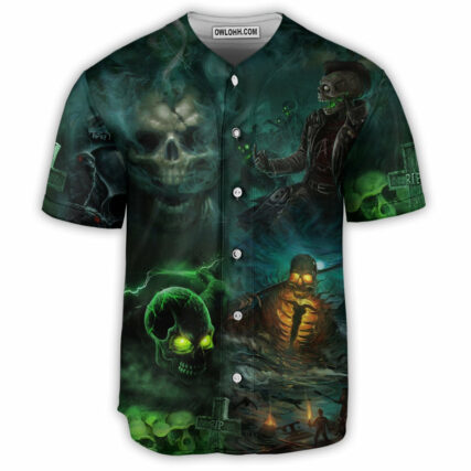 Skull No Flesh No Brain But Still In Pain - Baseball Jersey - Owl Ohh - Owl Ohh