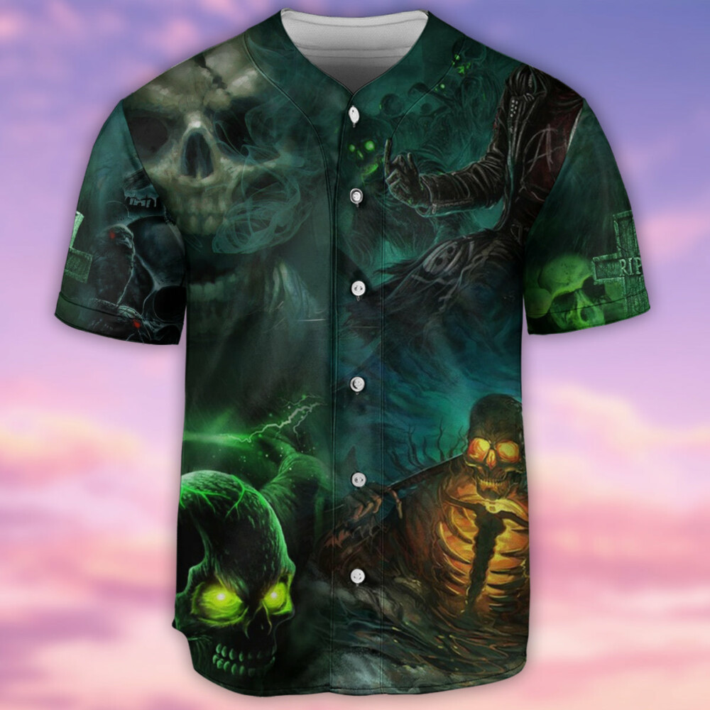 Skull No Flesh No Brain But Still In Pain - Baseball Jersey - Owl Ohh - Owl Ohh