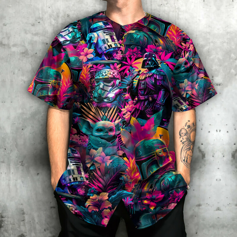 Special Synthwave Color Leaf - Baseball Jersey - Owl Ohh-Owl Ohh