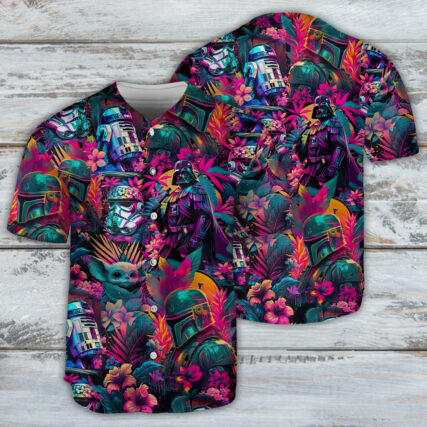 Special Synthwave Color Leaf - Baseball Jersey - Owl Ohh-Owl Ohh