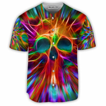 Skull Rainbow Color Love Style - Baseball Jersey - Owl Ohh - Owl Ohh