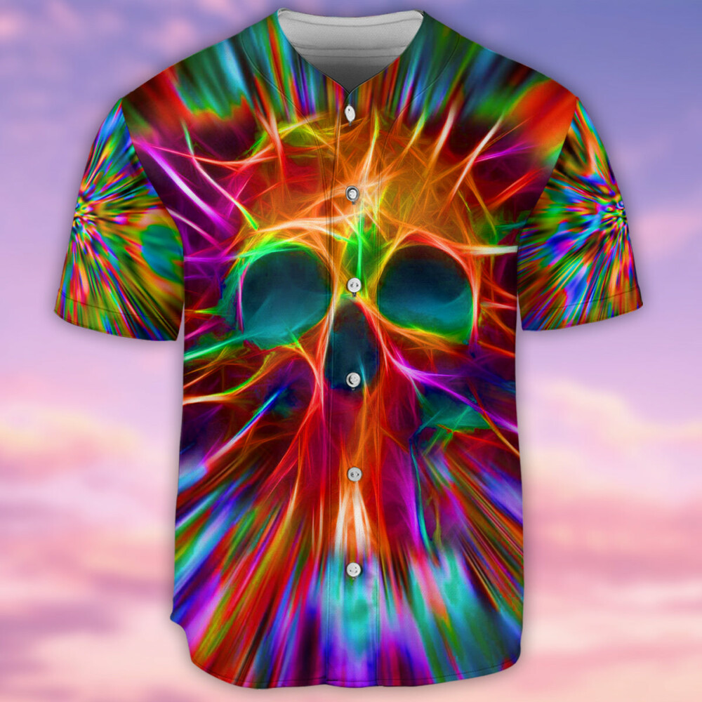 Skull Rainbow Color Love Style - Baseball Jersey - Owl Ohh - Owl Ohh