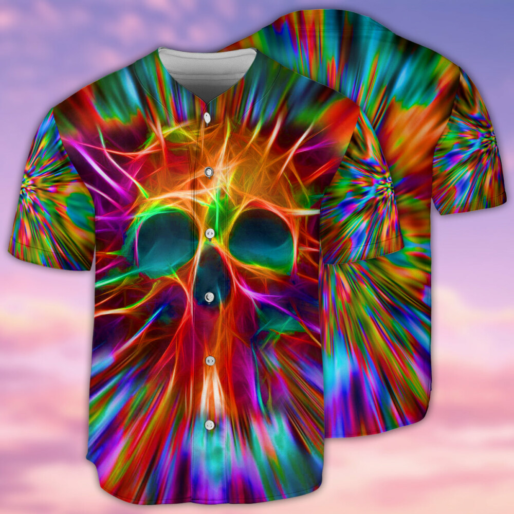 Skull Rainbow Color Love Style - Baseball Jersey - Owl Ohh - Owl Ohh