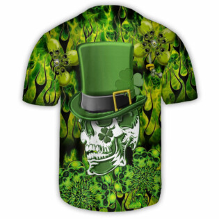 Irish Skull Enjoys Saint Patricks Day - Baseball Jersey - Owl Ohh - Owl Ohh