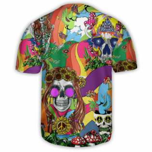 Hippie Skull Peace Life Color - Baseball Jersey - Owl Ohh - Owl Ohh