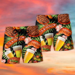 BBQ Beer Delicious Style - Beach Short - Owl Ohh - Owl Ohh