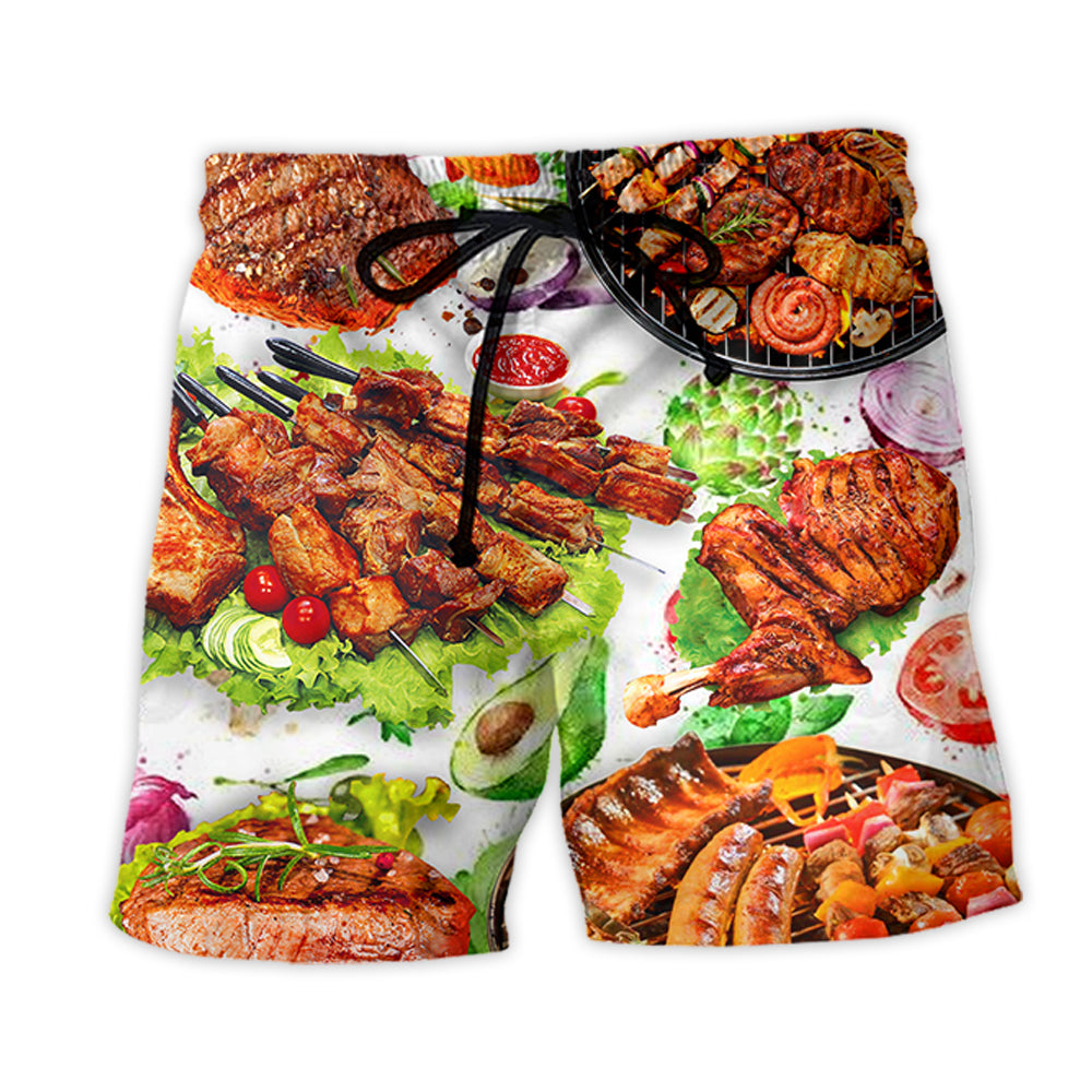 BBQ Delicious Meat Cool Style - Beach Short - Owl Ohh - Owl Ohh