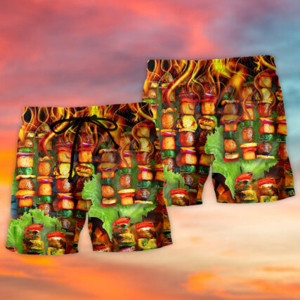 BBQ Fire Hot Style - Beach Short - Owl Ohh - Owl Ohh