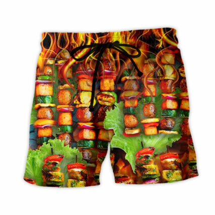 BBQ Fire Hot Style - Beach Short - Owl Ohh - Owl Ohh