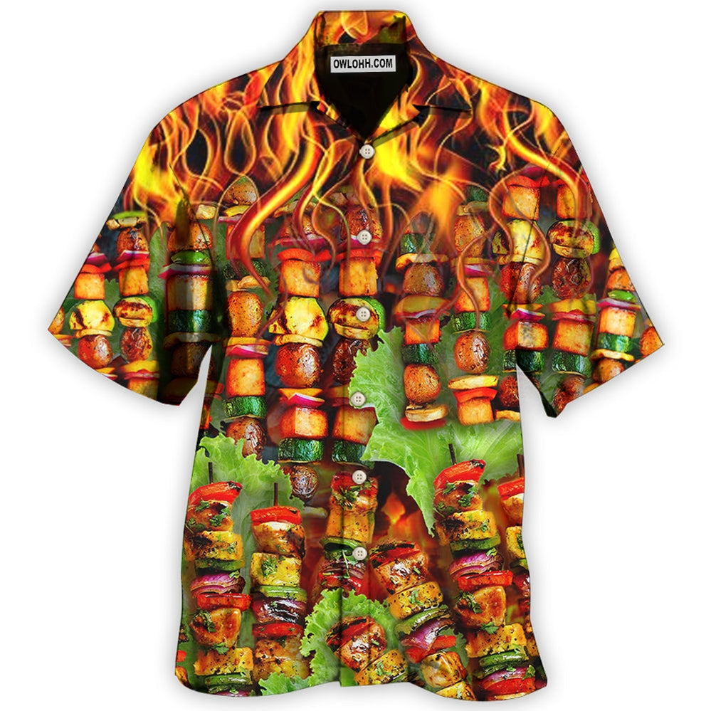 BBQ Fire So So Hot Fire - Hawaiian Shirt - Owl Ohh - Owl Ohh