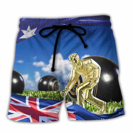 Lawn Bowling The Flag Fly With Wind In Australia - Beach Short - Owl Ohh - Owl Ohh