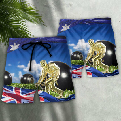 Lawn Bowling The Flag Fly With Wind In Australia - Beach Short - Owl Ohh - Owl Ohh