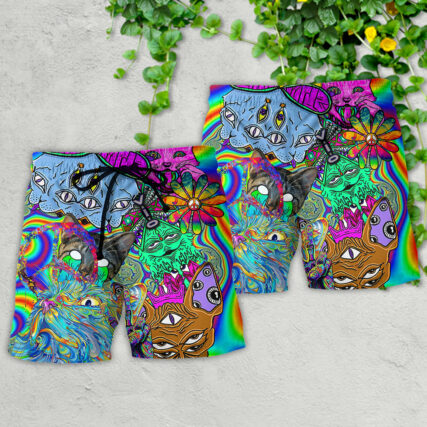 Hippie Cat Break My Mind - Beach Short - Owl Ohh - Owl Ohh
