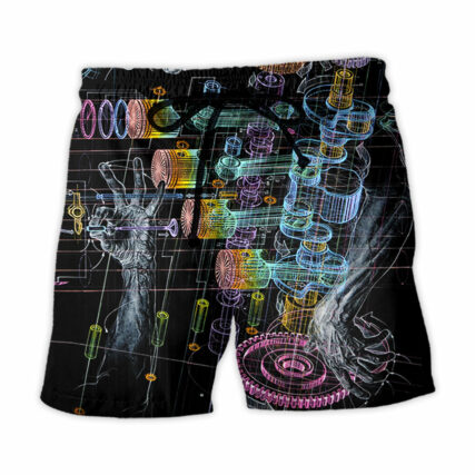 Mechanic Fantastic Neon Style - Beach Short - Owl Ohh - Owl Ohh