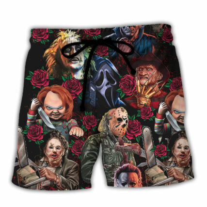 Halloween Horror Movie Scary Tropical Style - Beach Short - Owl Ohh-Owl Ohh