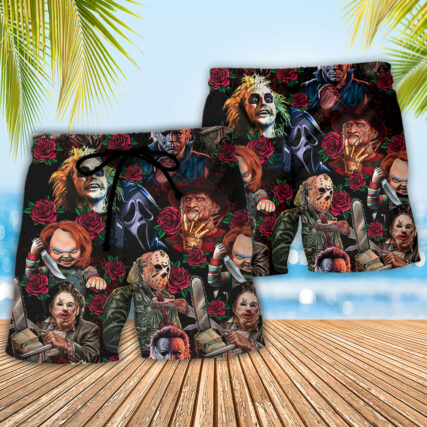Halloween Horror Movie Scary Tropical Style - Beach Short - Owl Ohh-Owl Ohh