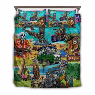 Skull And Tiki Summer Vibe - Bedding Cover - Owl Ohh - Owl Ohh
