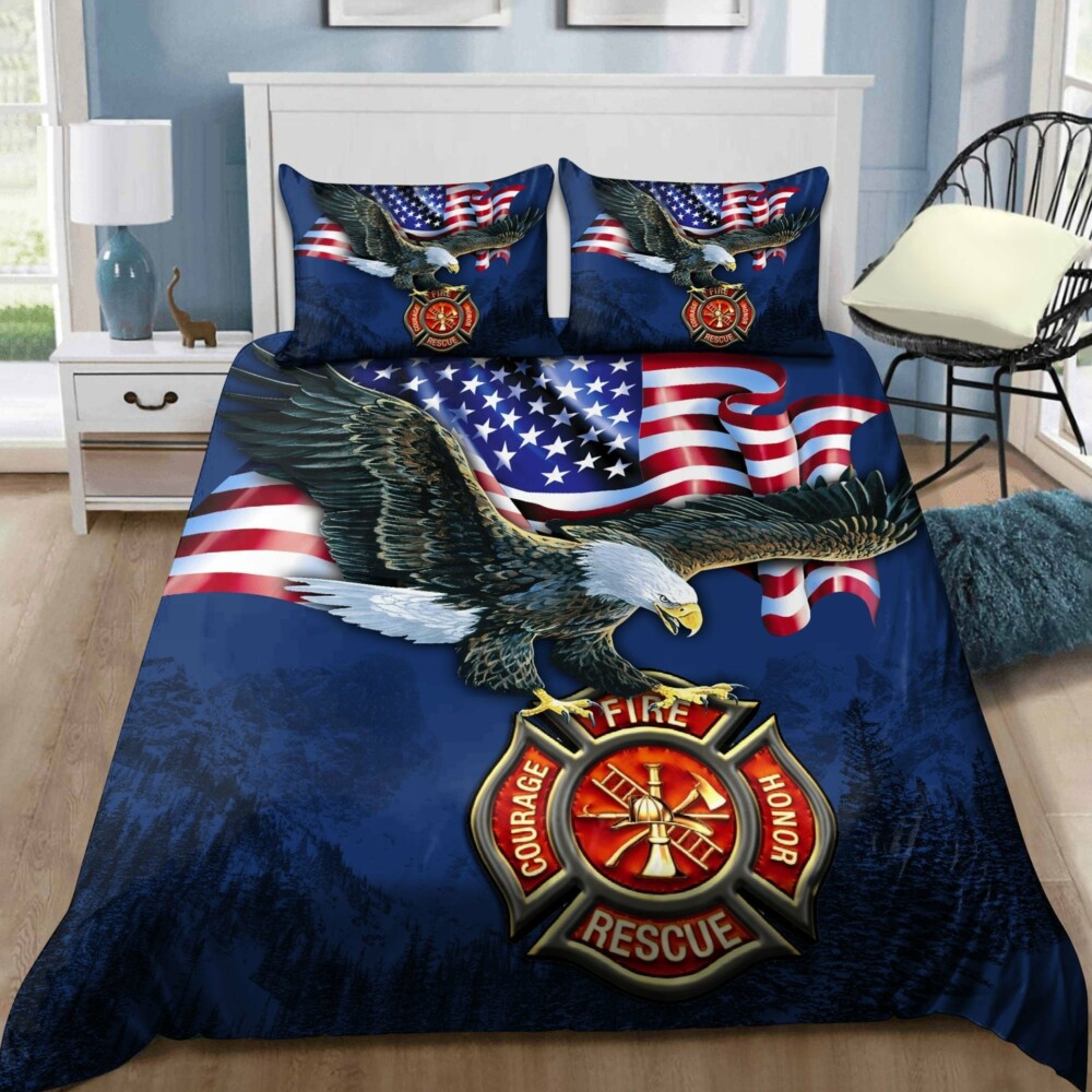 Firefighter Love Eagle America - Bedding Cover - Owl Ohh - Owl Ohh
