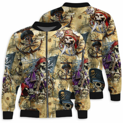 Skull Amazing Pirate Hunting - Bomber Jacket - Owl Ohh - Owl Ohh