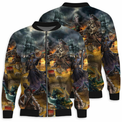 Skull Hunting Treasure Journey - Bomber Jacket - Owl Ohh - Owl Ohh