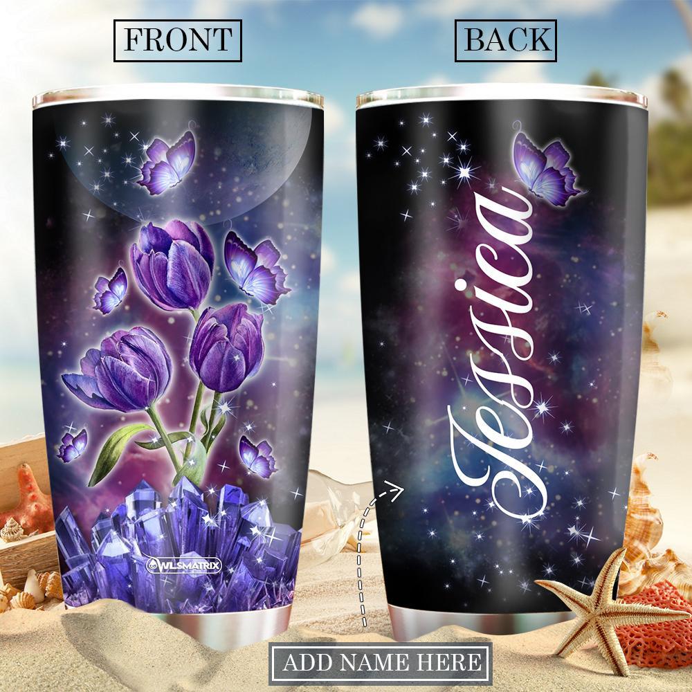 Flower Butterfly Beautiful In Sky Personalized - Tumbler - Owl Ohh - Owl Ohh