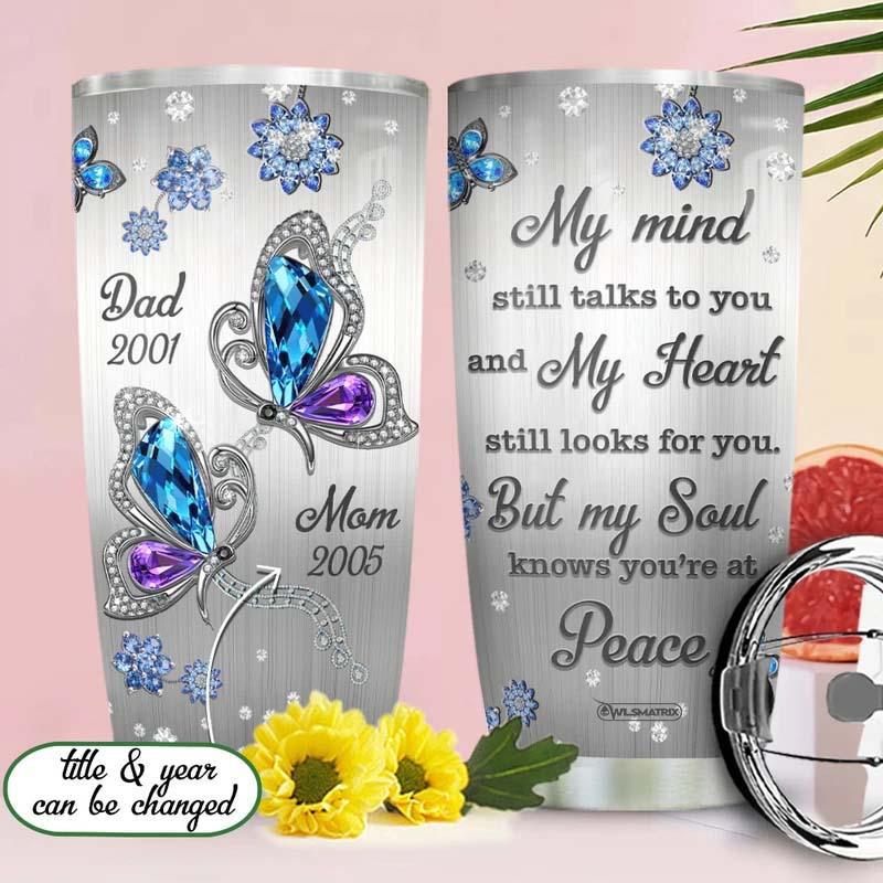 Butterfly My Mind My Heart And Peace Personalized - Tumbler - Owl Ohh - Owl Ohh