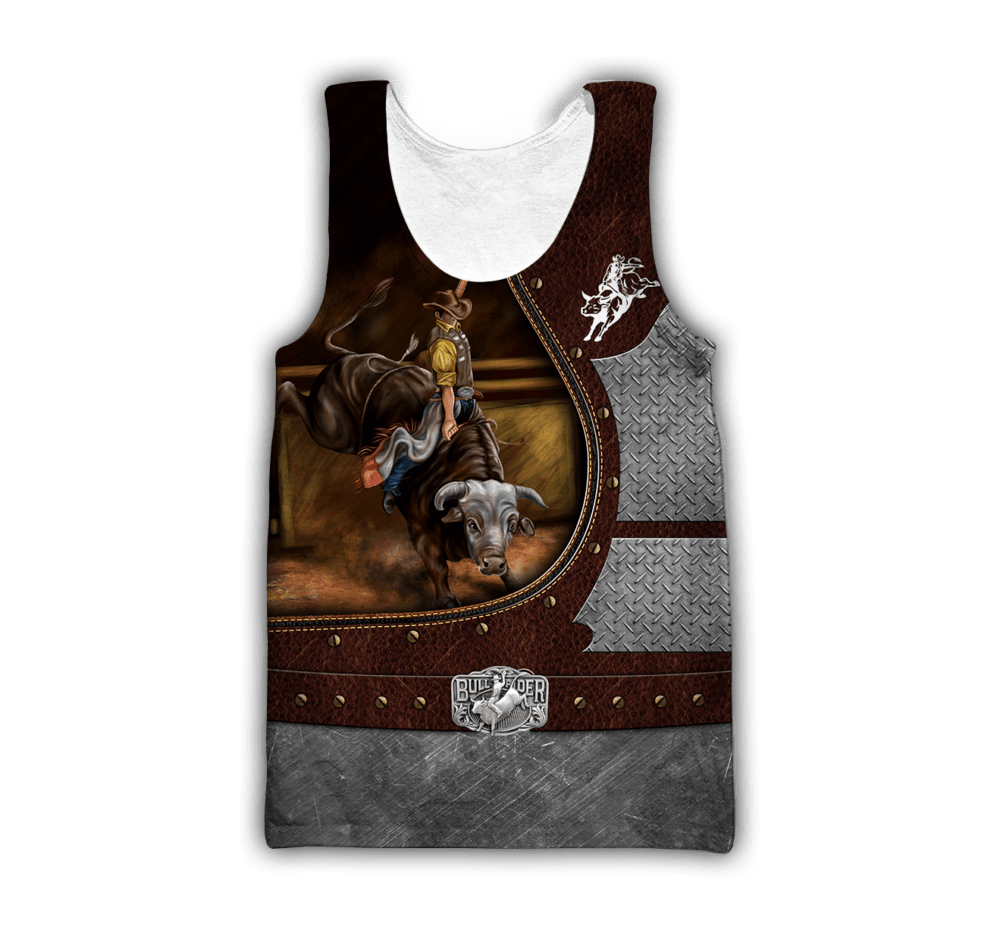 Personalized Name Bull Riding Hoodie Printed Unisex Shirts Brown HOOD02FNN061121