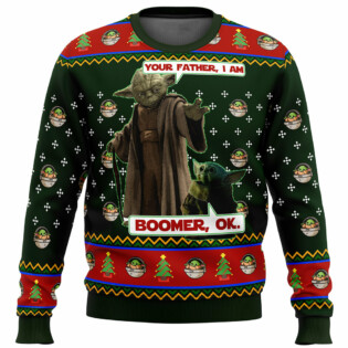 Christmas Star Wars Baby Yoda Boomer Star Wars - Sweater - Ugly Christmas Sweaters