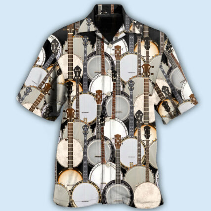 Banjo Love Music Pattern - Hawaiian Shirt - Owl Ohh - Owl Ohh
