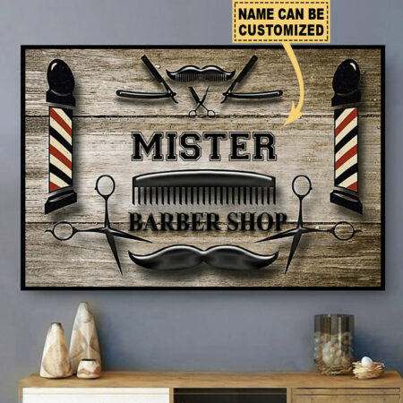 Barber Shop Classic Style Personalized - Horizontal Poster - Owl Ohh - Owl Ohh