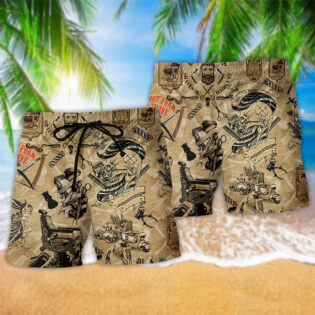 Barber Shop Vintage Cool - Beach Short - Owl Ohh - Owl Ohh