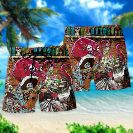 Bartender Skull Play Together - Beach Short - Owl Ohh - Owl Ohh