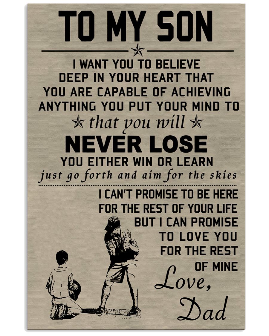 Baseball To My Son Never Lose Love Dad Never Lose - Vertical Poster - Owl Ohh