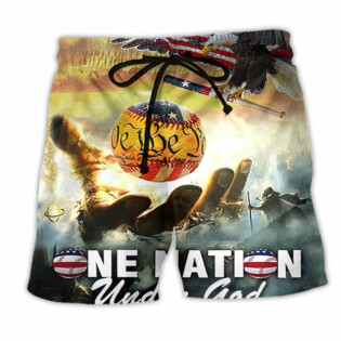Baseball One Nation Under God - Beach Short - Owl Ohh - Owl Ohh