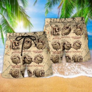 Baseball Pitching Grips Vintage - Beach Short - Owl Ohh - Owl Ohh