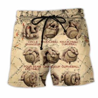 Baseball Pitching Grips Vintage - Beach Short - Owl Ohh - Owl Ohh