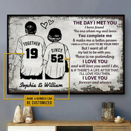 Baseball The Day I Met You Personalized - Horizontal Poster - Owl Ohh - Owl Ohh