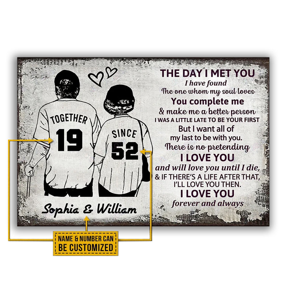 Baseball The Day I Met You Personalized - Horizontal Poster - Owl Ohh - Owl Ohh