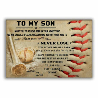 Baseball To My Son Never Lose Love Dad - Horizontal Poster - Owl Ohh - Owl Ohh