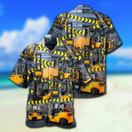 Truck Be Careful For Yellow Klift Trucks Are Coming Here - Hawaiian Shirt - Owl Ohh - Owl Ohh