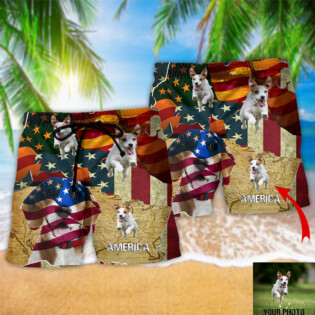 Beagle America Sunset Style Custom Photo - Beach Short - Owl Ohh - Owl Ohh