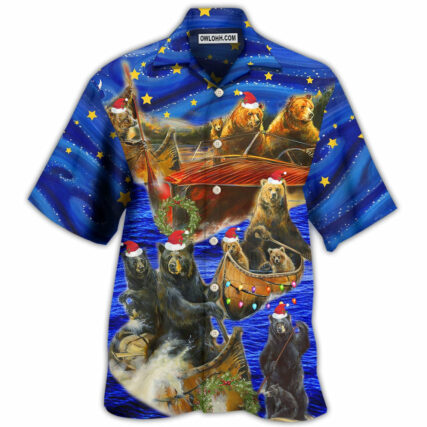 Bear Floats Boats Merry Christmas - Hawaiian Shirt - Owl Ohh - Owl Ohh