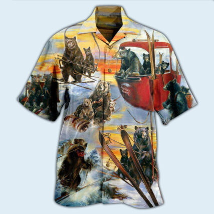 Bear Live Breathe Ski Funny - Hawaiian Shirt - Owl Ohh - Owl Ohh
