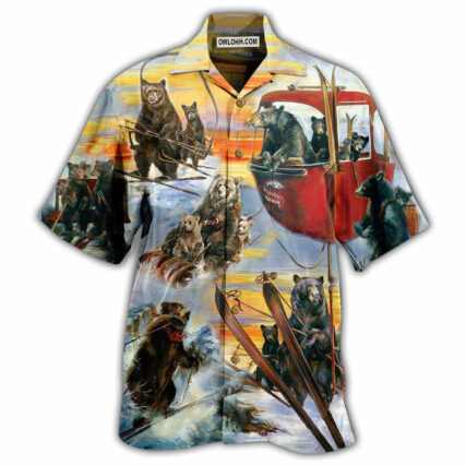 Bear Live Breathe Ski Funny - Hawaiian Shirt - Owl Ohh - Owl Ohh