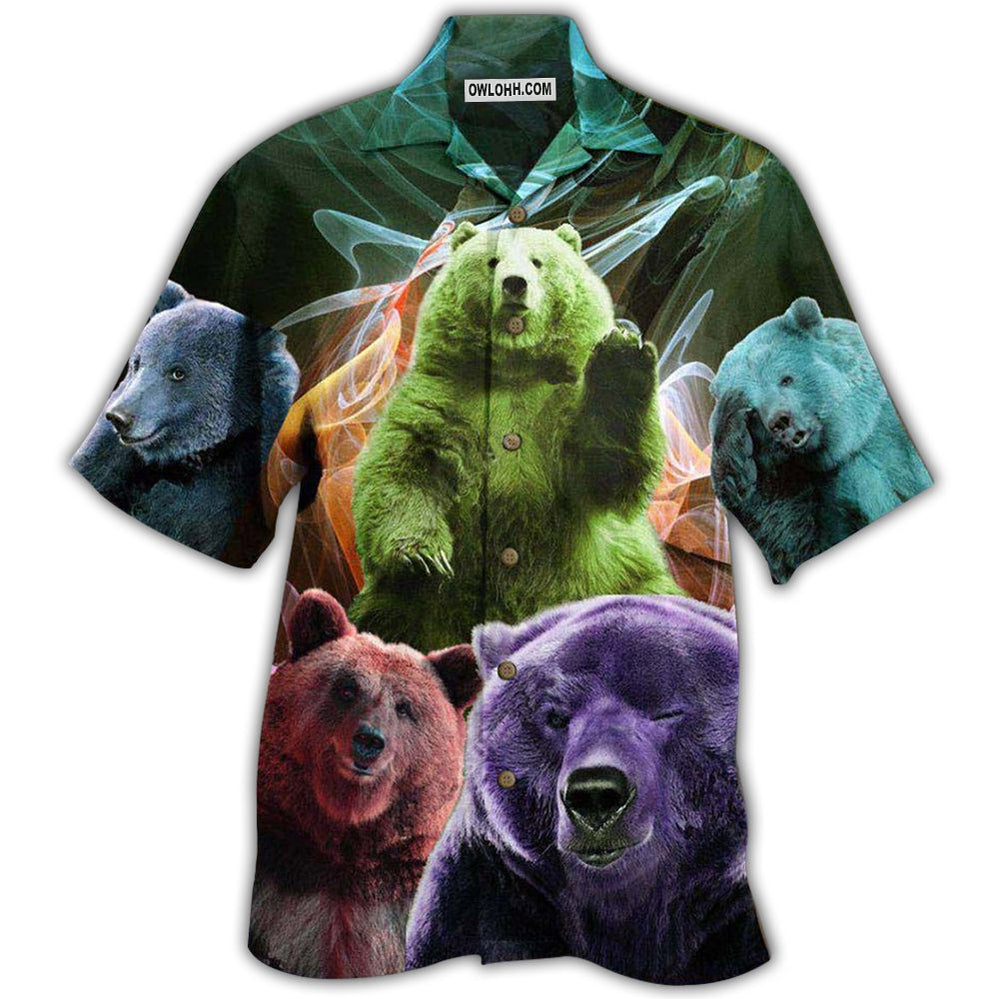 Bear Love Ligh Neon - Hawaiian Shirt - Owl Ohh - Owl Ohh