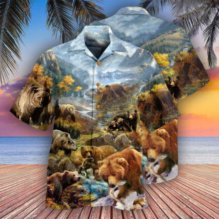 Bear Into The Wild Beautiful Country And Live Happily - Hawaiian Shirt - Owl Ohh - Owl Ohh