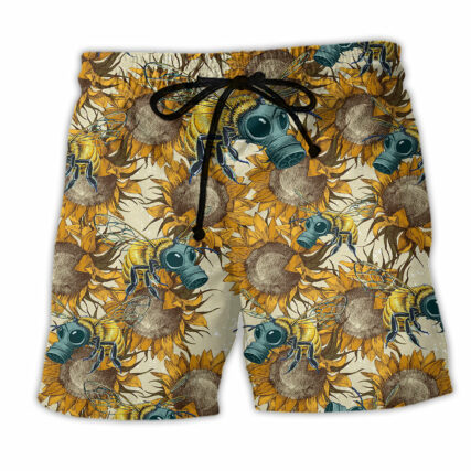Bee Everywhere And Sunflowers Cool - Beach Short - Owl Ohh - Owl Ohh
