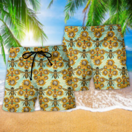 Bee Loves Sunflowers Style - Beach Short - Owl Ohh - Owl Ohh