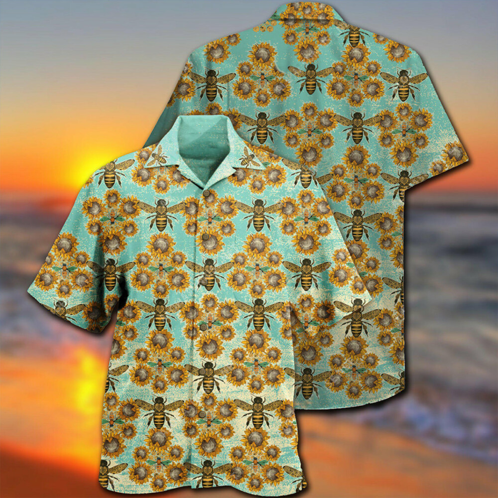 Bee Loves Sunflowers - Hawaiian Shirt - Owl Ohh - Owl Ohh