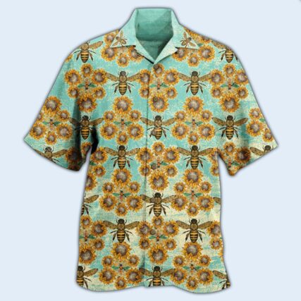 Bee Loves Sunflowers - Hawaiian Shirt - Owl Ohh - Owl Ohh